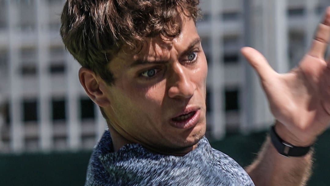 Flavio Cobolli hits a forehand Flavio Cobolli hits a forehand