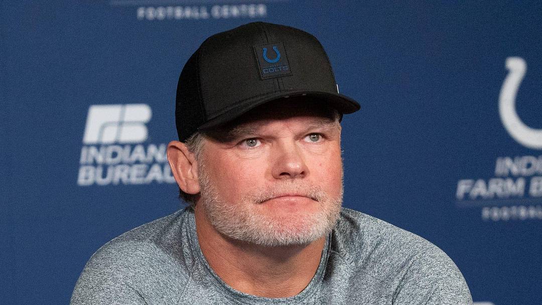 Indianapolis Colts general manager Chris Ballard speaks with the media