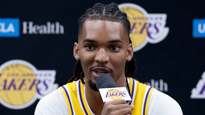 El Segundo, CA, - September 28, 2026: Los Angeles Lakers forward Ziaire Williams speaks at a press conference during the team's media day at the UCLA Health Training Center on Monday, Sept. 28, 2026 in El Segundo, CA. (Eric Thayer / Los Angeles Times via Getty Images)
