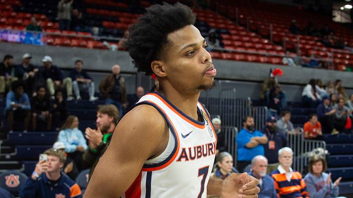 Auburn Tigers forward Keyshawn Hall (7) takes the court as Auburn Tigers take on South Alabama Jaguars during the first round of the National Invitation Tournament at Neville Arena in Auburn, Ala. on Tuesday, March 17, 2026. Auburn Tigers forward Keyshawn Hall (7) takes the court as Auburn Tigers take on South Alabama Jaguars during the first round of the National Invitation Tournament at Neville Arena in Auburn, Ala. on Tuesday, March 17, 2026.
