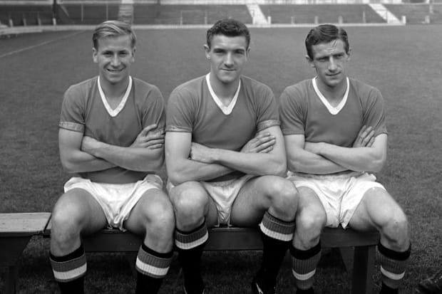 Bobby Charlton, Bill Foulkes, Dennis Viollet