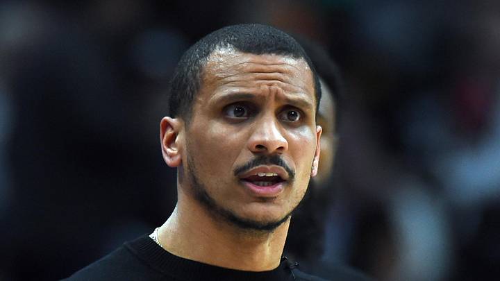 Feb 25, 2026; Denver, Colorado, USA; Boston Celtics Joe Mazzulla yells toward a referee during the first half against the Denver Nuggets at Ball Arena. Mandatory Credit: Christopher Hanewinckel-Imagn Images