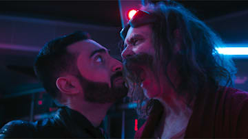 Lee Majdoub as Agent Stone and Jim Carrey as Ivo Robotnik in Sonic the Hedgehog 3 from Paramount Pictures and Sega of America, Inc.