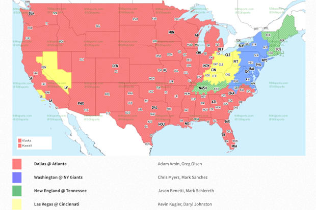 FOX Early Window Coverage Map Week 9