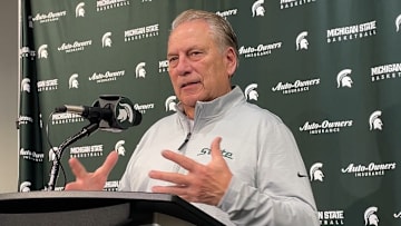 Michigan State Spartans head coach Tom Izzo speaks following a game against the Iowa Hawkeyes on Tuesday, Dec. 2, 2025, at the Breslin Center.
