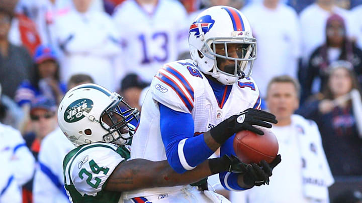 Former Buffalo Bills wide receiver Stevie Johnson (13) and former New York Jets cornerback Darrelle Revis (24). Former Buffalo Bills wide receiver Stevie Johnson (13) and former New York Jets cornerback Darrelle Revis (24).