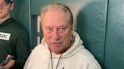 Michigan State Spartans head coach Tom Izzo speaks following a practice at the Breslin Center on Thursday, Dec. 11, 2025.