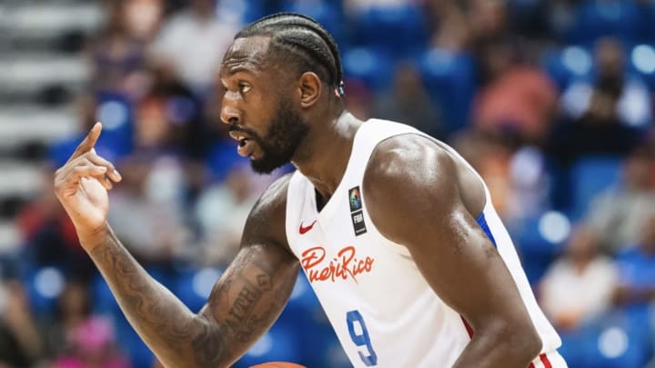 Davon Reed playing for Puerto Rico in the 2024 Paris Olympics. 