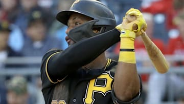 Oct 5, 2022; Pittsburgh, Pennsylvania, USA;  Pittsburgh Pirates left fielder Miguel Andujar (26)