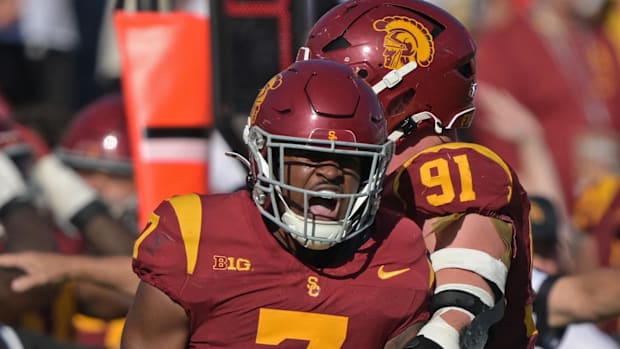USC Trojans safety Kamari Ramsey (7) reacts after a play in the second half against the Penn State Nittany Lions
