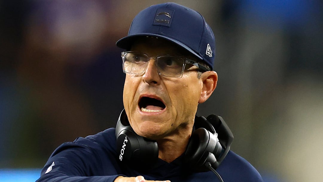 Los Angeles Chargers head coach Jim Harbaugh Los Angeles Chargers head coach Jim Harbaugh