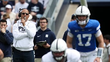 Apr 26, 2025; University Park, PA, USA; Penn State Nittany Lions head coach James Franklin