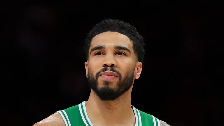 Apr 1, 2026; Miami, Florida, USA; Boston Celtics forward Jayson Tatum (0) looks on before the game against the Miami Heat at Kaseya Center. Mandatory Credit: Sam Navarro-Imagn Images