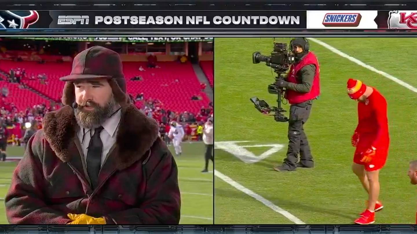 NFL Fans React to Jason Kelce's Hilarious Winter Outfit Ahead of Chiefs vs ...
