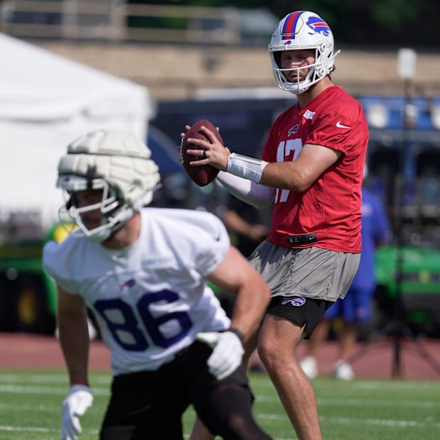 Josh Allen gets ready to throw a pass