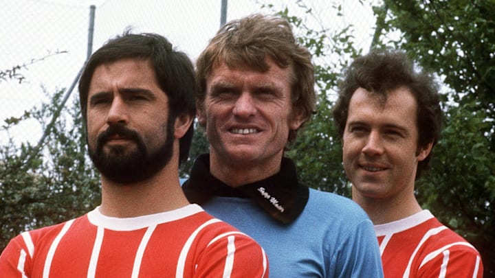 Gerd Müller, Sepp Maier, and Franz Beckenbauer. 