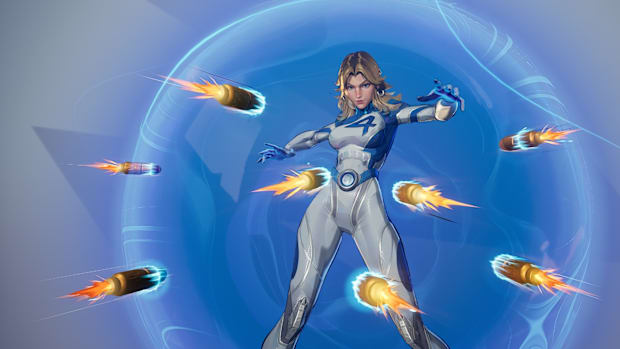 Marvel Rivals Screenshot showing invisible woman blocking missiles