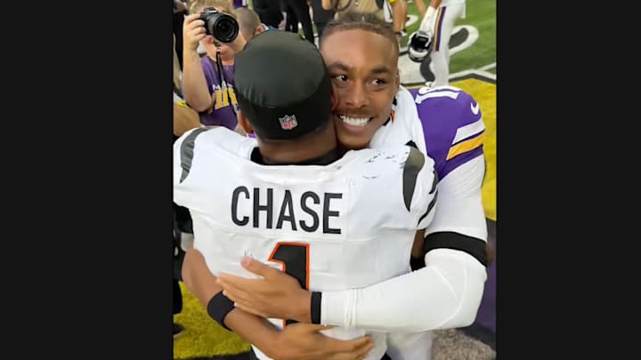 Chase finished with five catches for 50 yards, while Jefferson walked away with five catches for 75. Chase finished with five catches for 50 yards, while Jefferson walked away with five catches for 75.