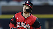 Chicago White Sox first baseman Miguel Vargas (20) rounds the bases after hitting a two-run home run against the San Diego Padres at Rate Field. 