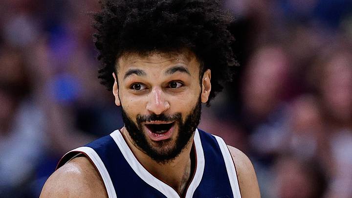 Mar 25, 2026; Denver, Colorado, USA; Denver Nuggets guard Jamal Murray (27) reacts after a play in the third quarter against the Dallas Mavericks at Ball Arena. Mandatory Credit: Isaiah J. Downing-Imagn Images