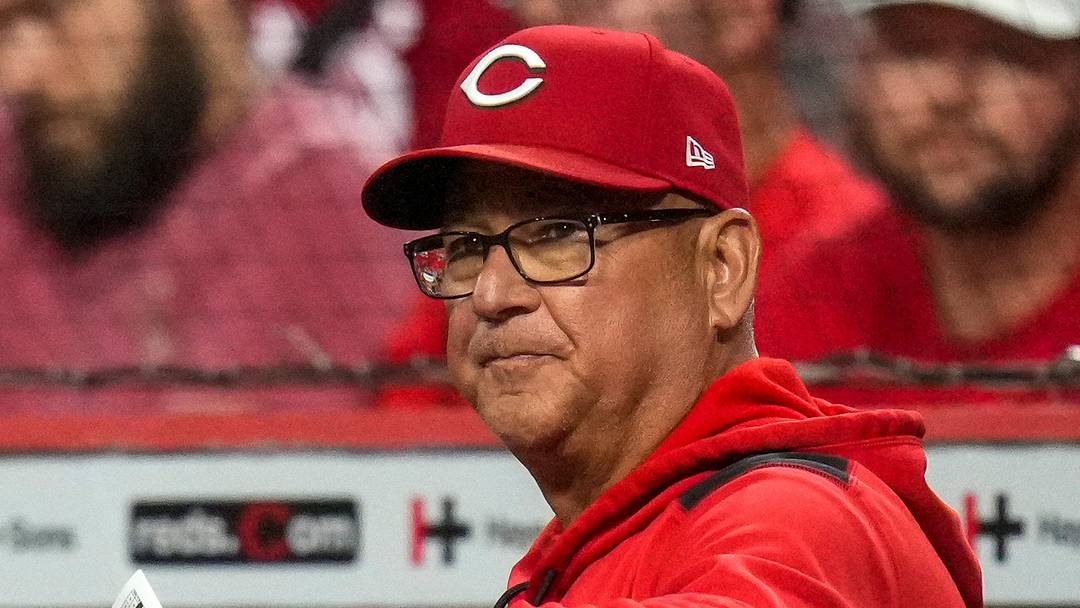Cincinnati Reds manager Terry Francona (77) looks on from the dugout in the ninth inning of the MLB National League Central game between the Cincinnati Reds and the Milwaukee Brewers at Great American Ball Park in downtown Cincinnati on Monday, June 22, 2026. The Brewers won, 2-1, in 10 innings. Cincinnati Reds manager Terry Francona (77) looks on from the dugout in the ninth inning of the MLB National League Central game between the Cincinnati Reds and the Milwaukee Brewers at Great American Ball Park in downtown Cincinnati on Monday, June 22, 2026. The Brewers won, 2-1, in 10 innings.