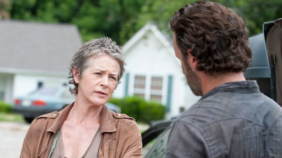 Carol (Melissa Suzanne McBride) and Rick Grimes (Andrew Lincoln) - The Walking Dead _ Season 4, Episode 4 - Photo Credit: Gene Page/AMC Carol (Melissa Suzanne McBride) and Rick Grimes (Andrew Lincoln) - The Walking Dead _ Season 4, Episode 4 - Photo Credit: Gene Page/AMC