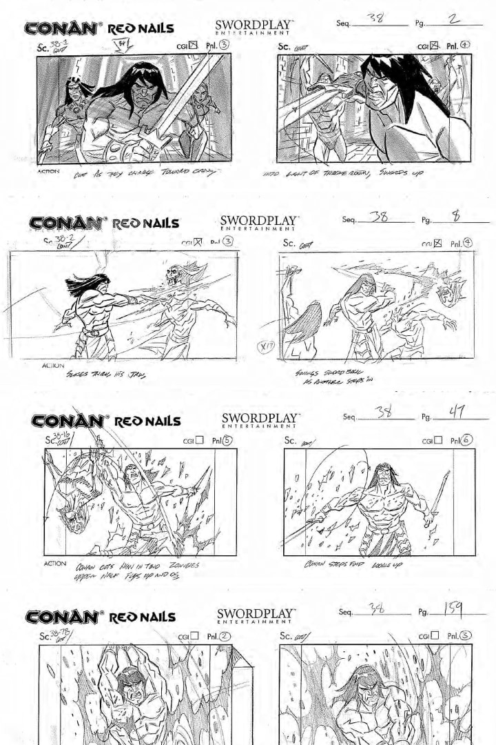 Concept art from 'Conan: Red Nails' is pictured