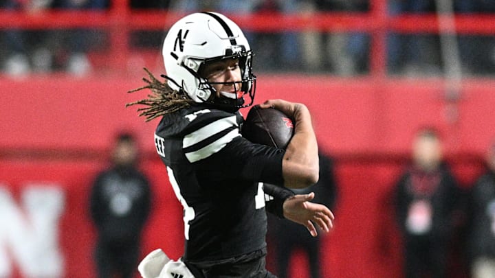 Nebraska's TJ Lateef runs from USC defender on Saturday night