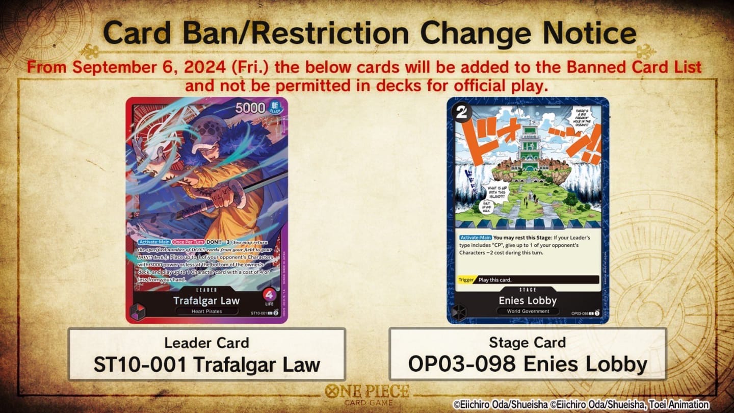 One Piece Card Game announces expected banlist with