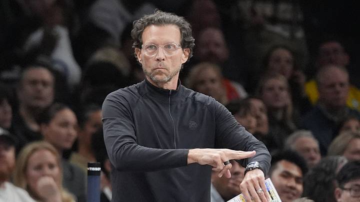 Atlanta Hawks head coach Quin Snyder against the Brooklyn Nets at Barclays Center on Apr 3, 2026.