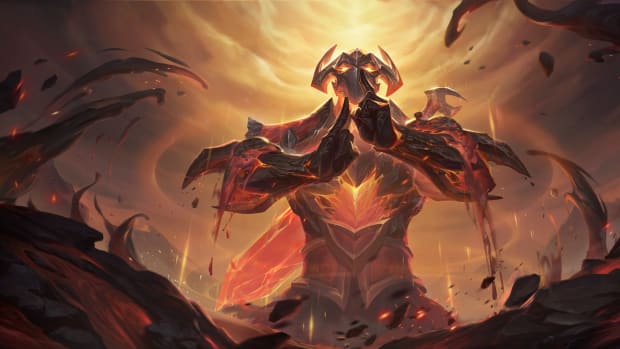 Splash art for the Infernal Shen skin