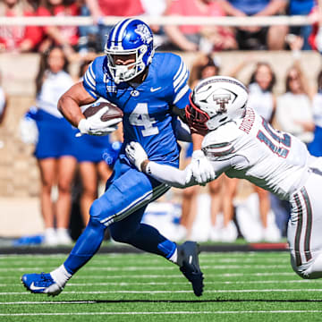 BYU RB LJ Martin runs the football against Texas Tech