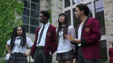(L to R) Eve Edwards as Mary; Ayo Solanke as Ryan; Miku Martineau as Yumeko, and Hunter Cardinal as Michael in Bet