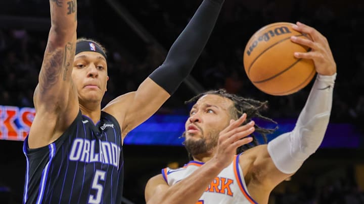 Feb 7, 2023; Orlando, Florida, USA; New York Knicks guard Jalen Brunson (11) goes to the basket against Orlando Magic forward Paolo Banchero (5) during the second quarter at Amway Center. Mandatory Credit: Mike Watters-Imagn Images Feb 7, 2023; Orlando, Florida, USA; New York Knicks guard Jalen Brunson (11) goes to the basket against Orlando Magic forward Paolo Banchero (5) during the second quarter at Amway Center. Mandatory Credit: Mike Watters-Imagn Images