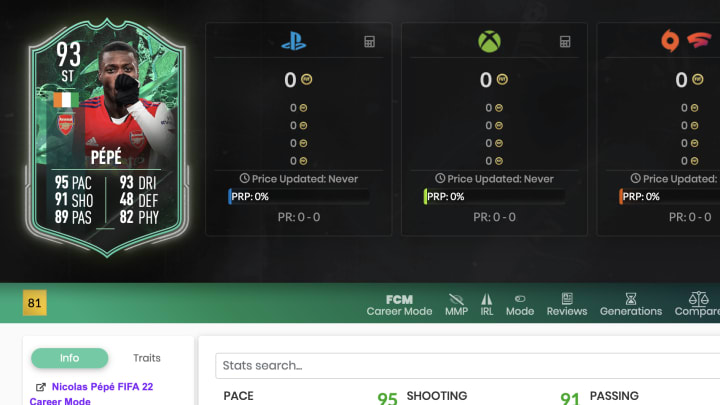 Nicolas Pépé of Arsenal received a Shapeshifters card in the FIFA 22 Shapeshifters promo. His card is attainable in Objectives for a limited time. 