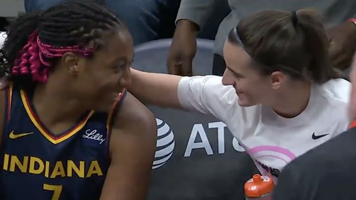 Caitlin Clark and Aliyah Boston shared the best pregame message before Sunday's win over Seattle. 