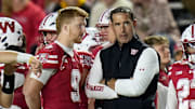 Wisconsin Badgers head coach Luke Fickell is seen during the second half of the game against the Iowa Hawkeyes on Saturday October 11, 2025 at Camp Randall in Madison, Wisconsin.