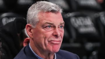 Atlanta Hawks principal owner Tony Ressler looks on against the Brooklyn Nets.