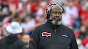 Oct 11, 2025; College Park, Maryland, USA;  Maryland Terrapins head coach Mike Locksley walks the sidelines during the first half against the Nebraska Cornhuskers at SECU Stadium. Mandatory Credit: Tommy Gilligan-Imagn Images