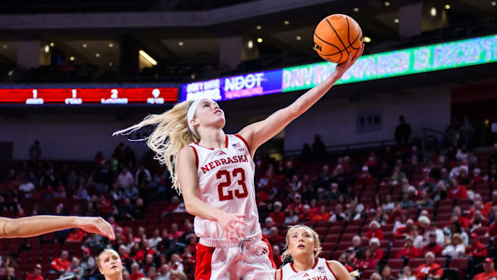Britt Prince hits a layup in the second half against Omaha. Britt Prince hits a layup in the second half against Omaha.