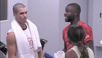 Frances Tiafoe reacted to Carlos Alcaraz's new haircut after his first-round match at the U.S. Open Monday.