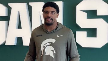 Michigan State Spartans linebacker Wayne Matthews III speaks to the media during a press conference on Nov. 19, 2025.