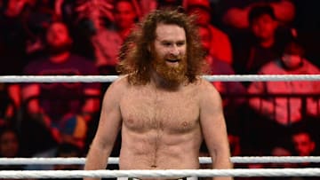 Nov 22, 2021; Brooklyn, NY, USA; Sami Zayn looks on during WWE Raw at Barclays Center. Mandatory Credit: Joe Camporeale-Imagn Images