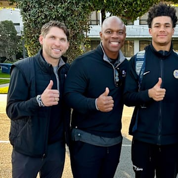 Madden Williams is shown in a Texas A&M recruiting moment. 