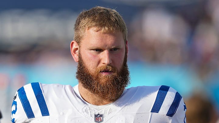 Indianapolis Colts offensive tackle Braden Smith walks the sidelines