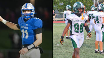 Left: Holmdel QB Jack Cannon / Right: Livingston RB Abel Paul