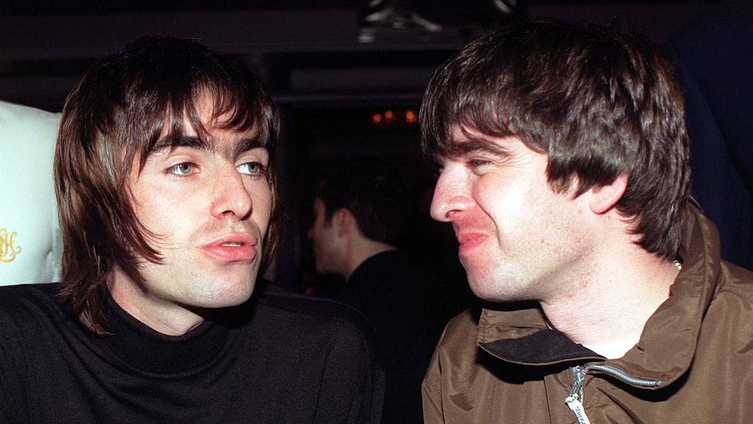 Liam and Noel Gallagher of Oasis in the 1990s