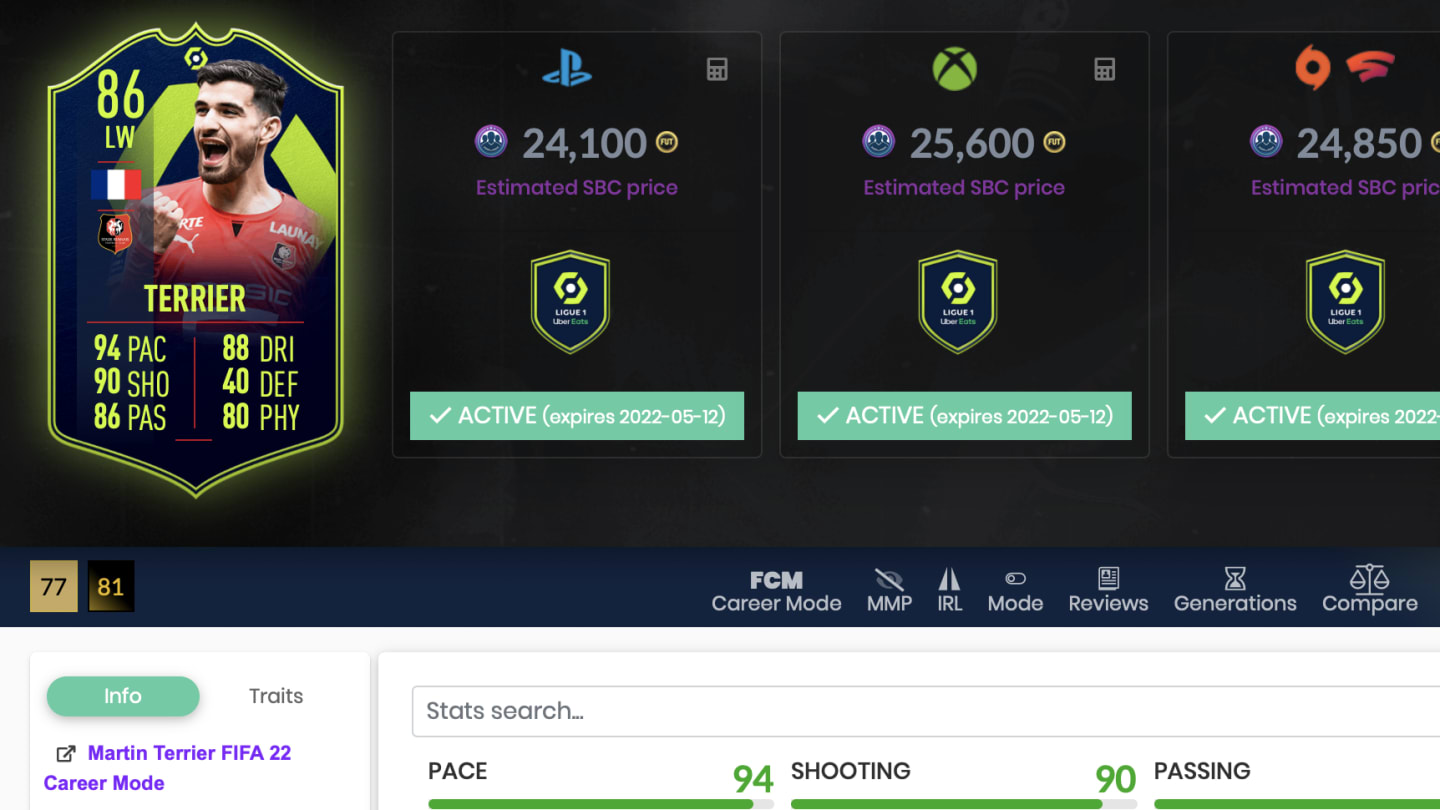 Martin Terrier FIFA 22: How to end League 1 March POTM SBC