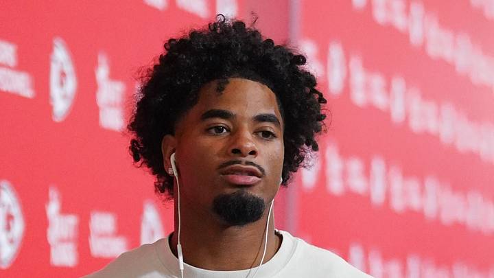 Kansas City Chiefs cornerback Mansoor Delane (5) enters the stadium 