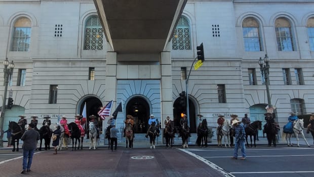 Charros showing up at City Hall to protest the ordinance.  